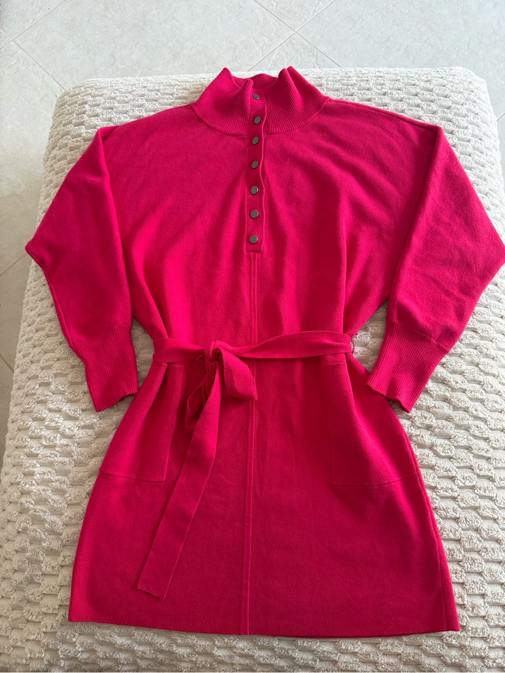 Daily Practice By Anthropologie Polo Neck Knit Mini Sweater Dress With Belt